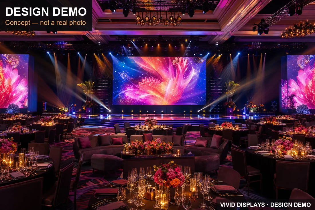 Vivid Displays LED display concept for a Las Vegas private event 3