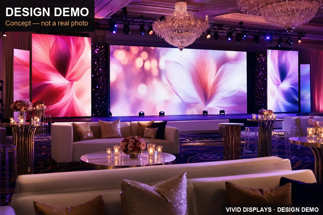 Vivid Displays LED display concept for a Las Vegas private event 6