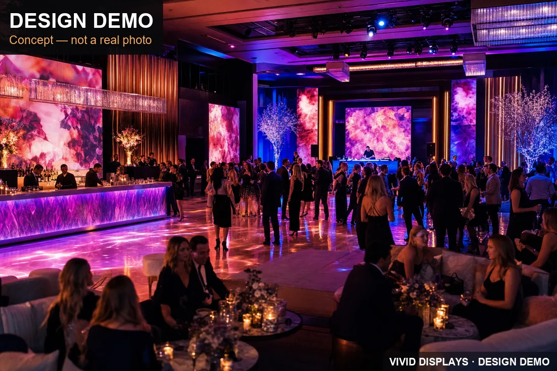 Vivid Displays LED display concept for a Las Vegas private event 5