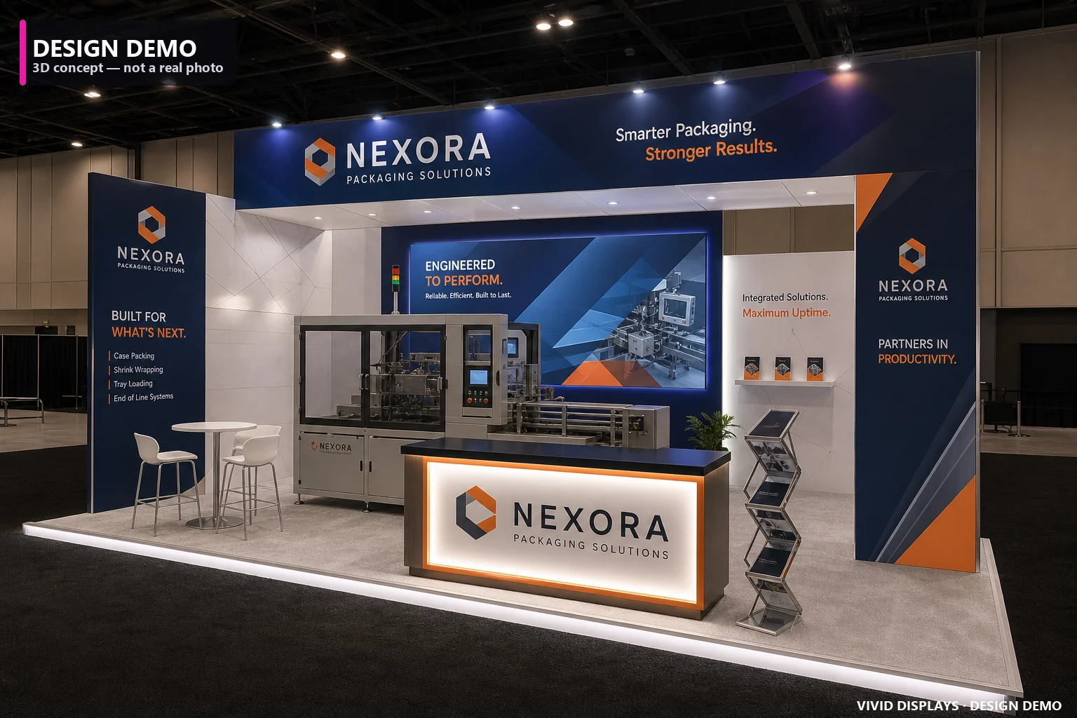 Packaging & Processing trade show booth — Vivid Displays design concept
