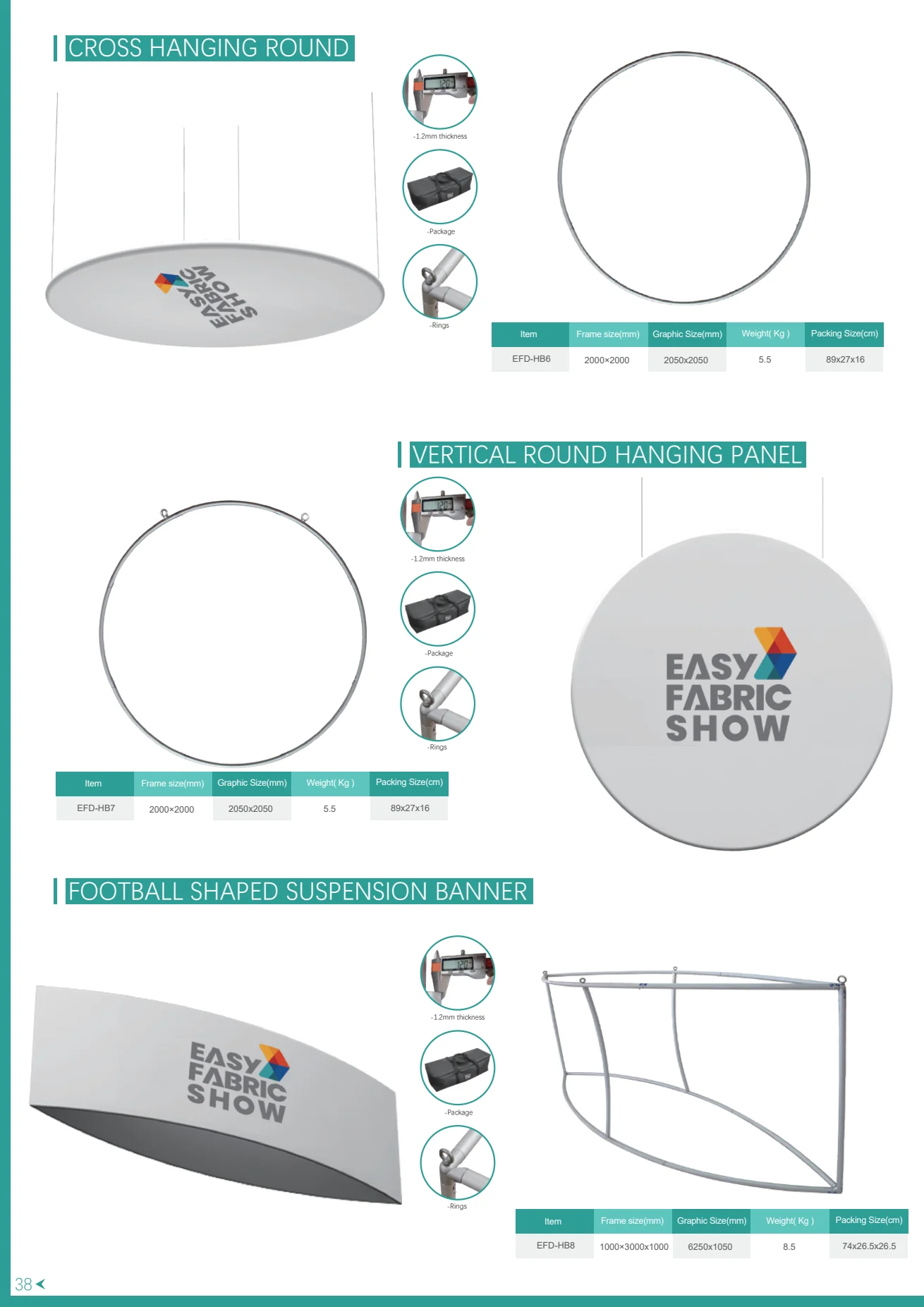 Cross / Round Hanging Banner — Las Vegas trade show display