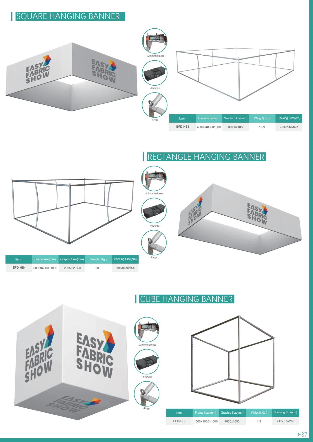Square Hanging Banner — Las Vegas trade show display