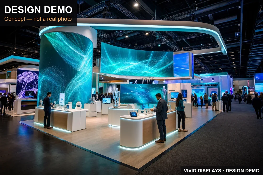 HLTH trade show booth in Las Vegas