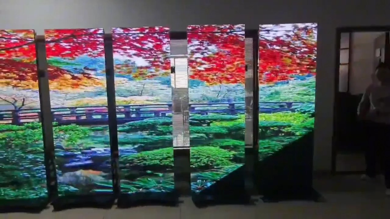 Tall multi-panel LED wall